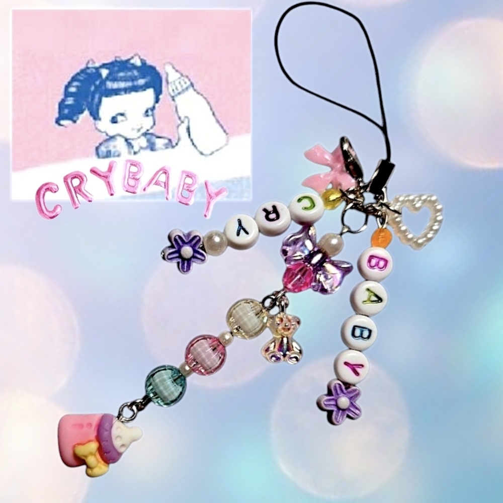 Colorful Beaded Phone Charm Cry Baby Melanie Martinez